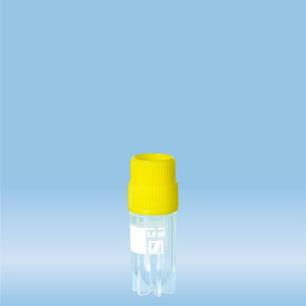 CryoPure tubes, 1.2 ml, QuickSeal screw cap, yellow, 500 Piece(s)