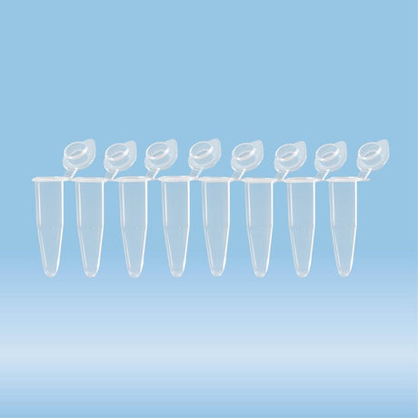 PCR strip of 8, PCR Performance Tested, transparent, PP, flat cap, 240 Piece(s)