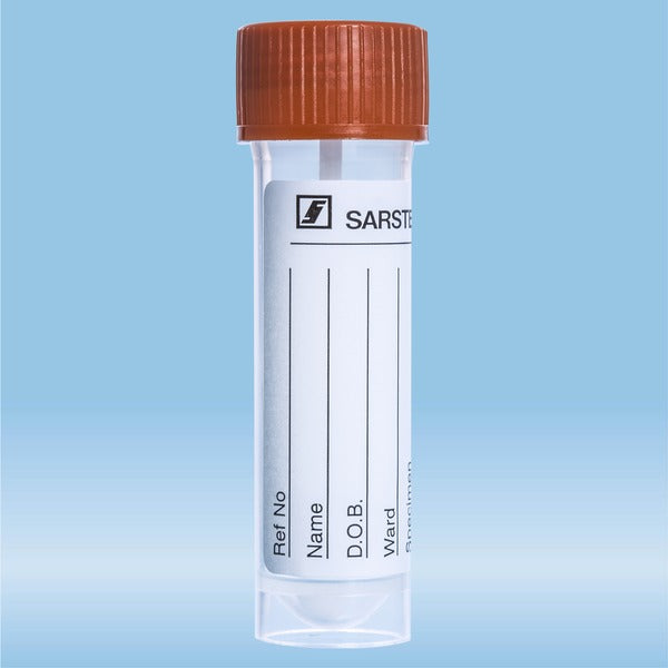 Faeces tube, screw cap,  76 x 20 mm, transparent, 500 Piece(s)