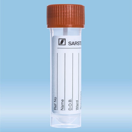 Faeces tube, screw cap,  76 x 20 mm, transparent, sterile, 500 Piece(s)