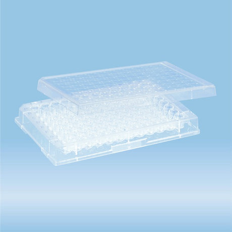 Micro test plate, 96 well, slip-on lid, base shape: conical, PS, transparent, 50 Piece(s)