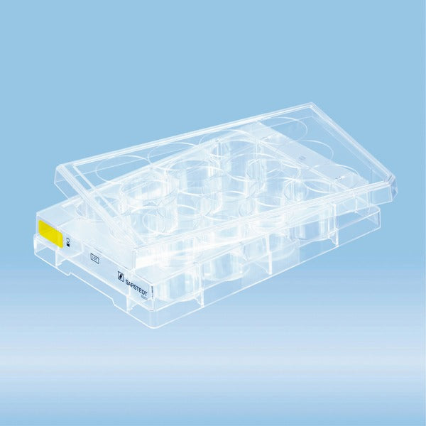 Cell culture plate, 12 well, surface: Cell+, flat base, 50 Piece(s)
