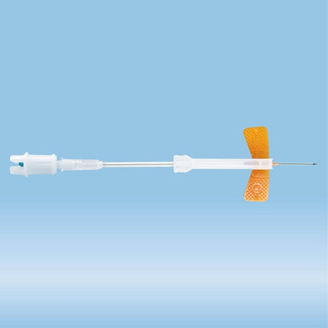 Safety-Multifly needle, 25G x 3/4'', orange, tube length: 80 mm, 1 piece(s)/blister, 120 Piece(s)