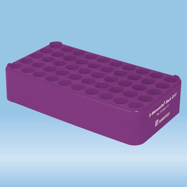 S-Monovette rack D17, opening: 17 mm, 5 x 10, violet, 1 Piece(s)