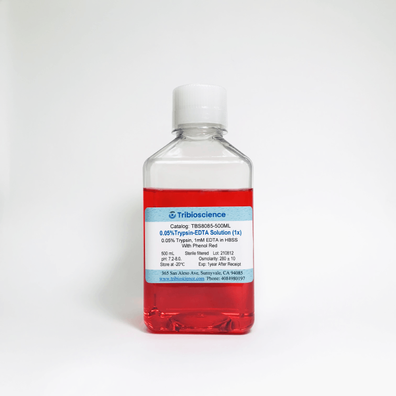 0.05% Trypsin-EDTA(1x), Phenol Red in PBS, pH 7.2-8.0