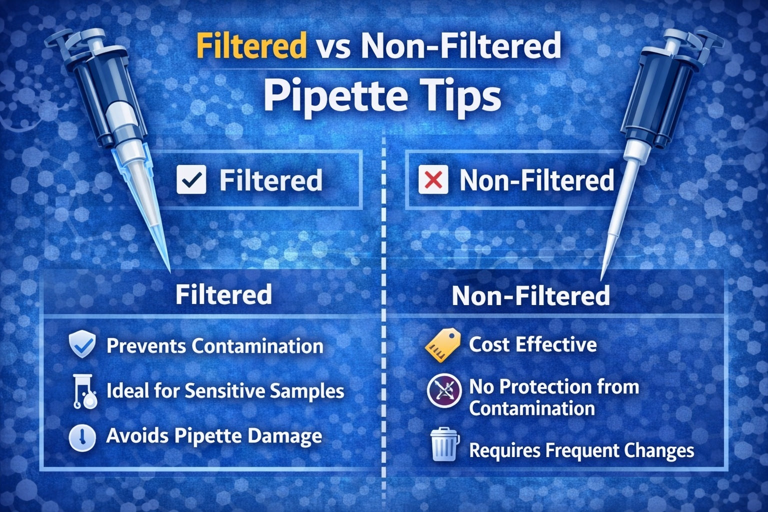 filtered vs non-filtered pipette tips