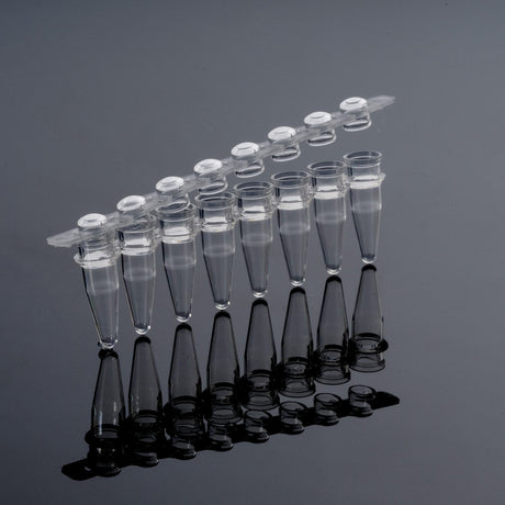 Biologix® 0.2ml-8-Strip PCR Tubes with Caps, Clear, 125/Pack, 1250/Case