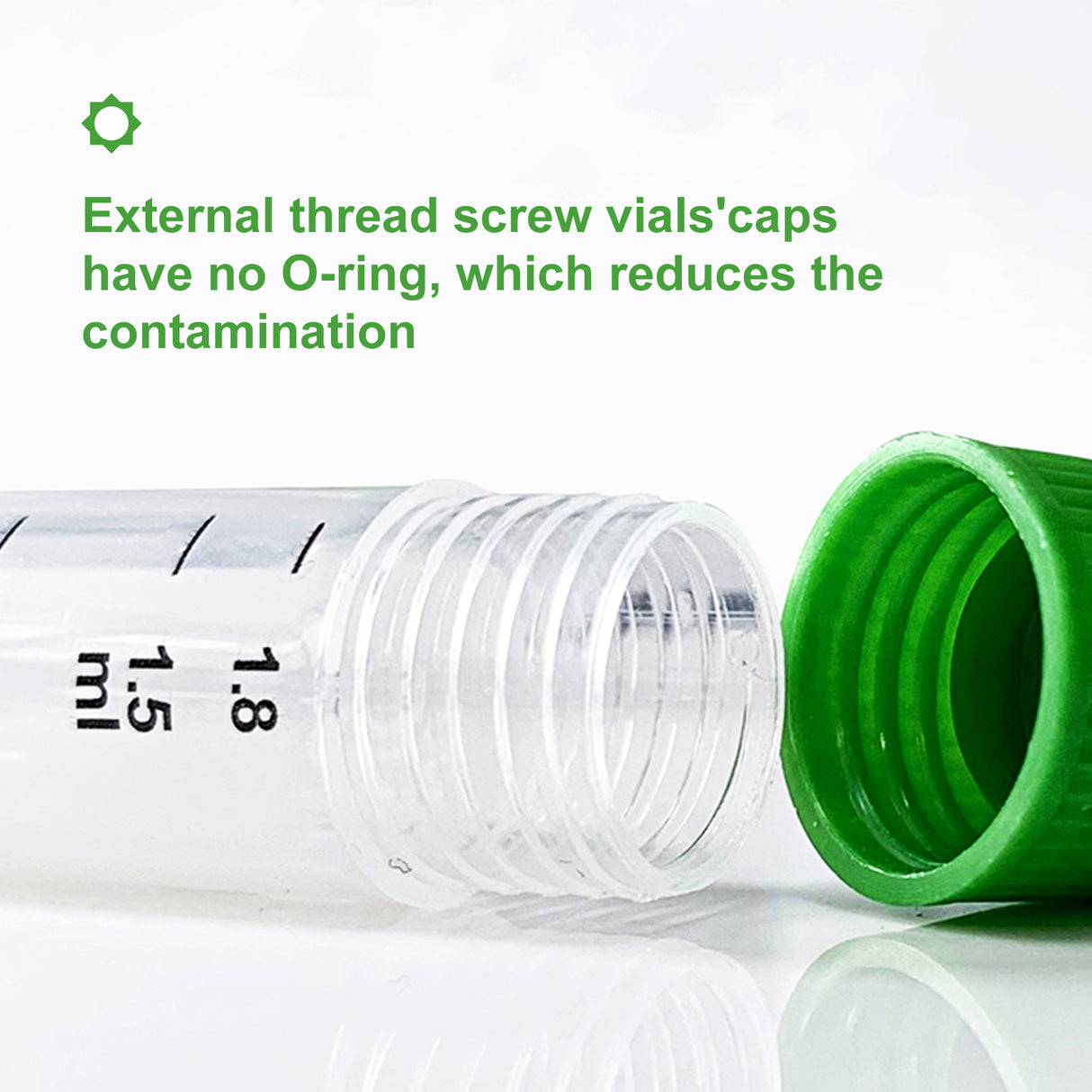 Cryogenic Vials-2.0ml tubes (External Thread, Non-Barcoded) 25/Bag, 500/Pack, 1000/Case