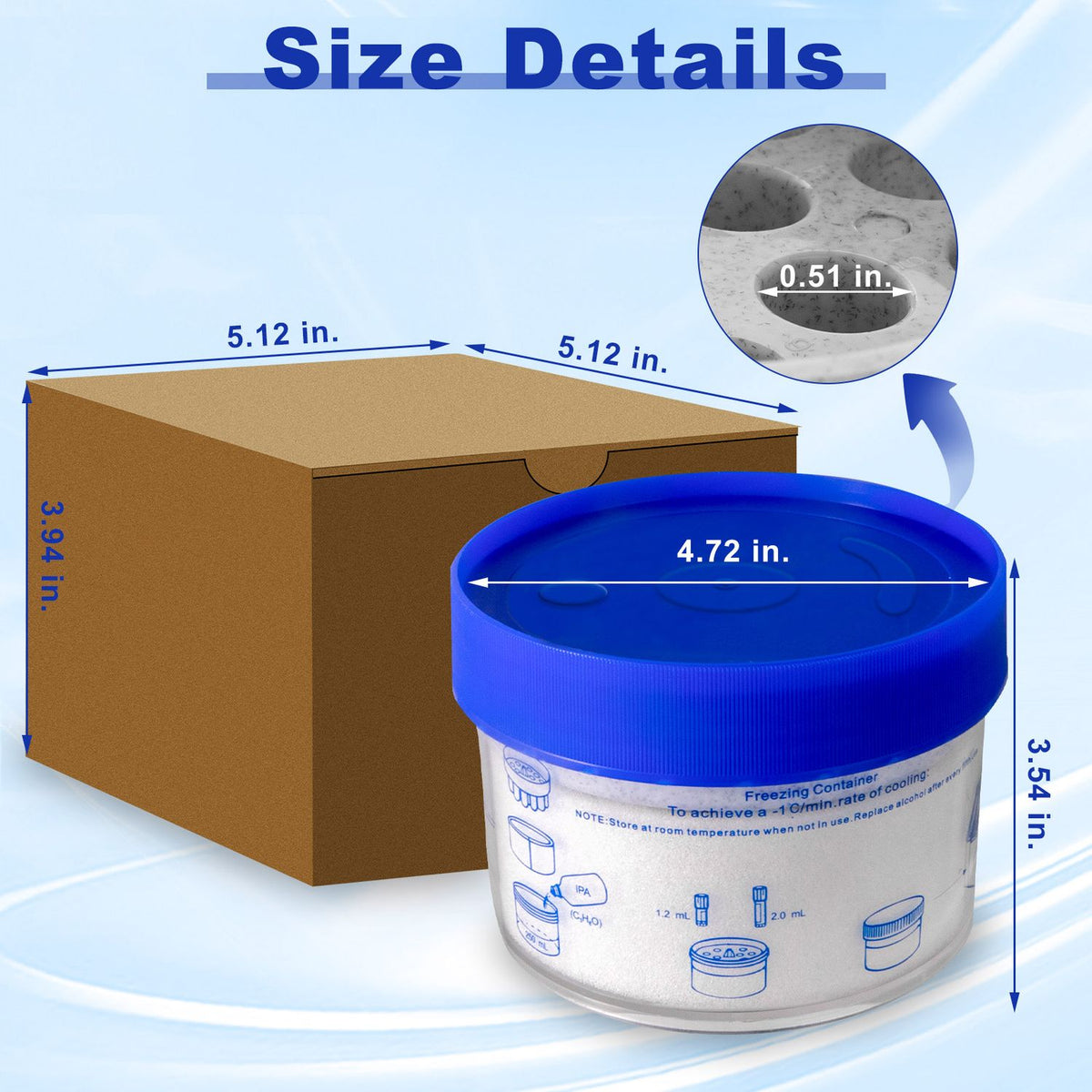 CryoKing® Freezing container, 2.0mL, 18 wells, 1/box, 12boxes/Case