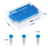 Biologix® SBS Standard Cryogenic Vials External Thread 0.4 ml, 96-Well, 10 Bags/Pack,2 Packs/Case