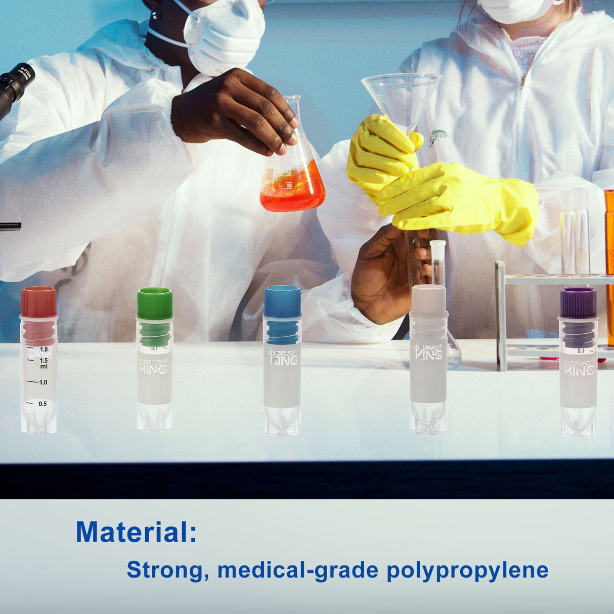 Cryogenic Vials-2.0ml tubes (Internal Thread, Non-Barcoded) 25/Bag, 500/Pack, 1000/Case