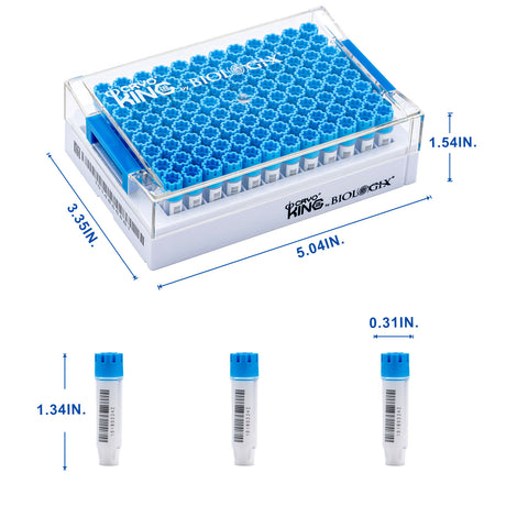 Biologix® SBS Standard Cryogenic Vials External Thread 0.75 ml, 96-Well, Case of 1920