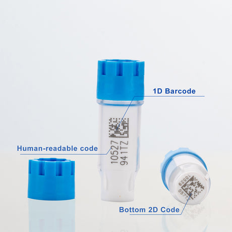 Biologix® SBS Standard Cryogenic Vials External Thread 0.4 ml, 96-Well, 10 Bags/Pack,2 Packs/Case