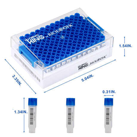 Biologix® SBS Standard Cryogenic Vials External Thread 0.75 ml, 96-Well, Case of 1920