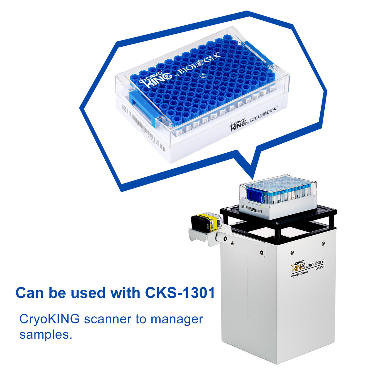 Biologix® SBS Standard Cryogenic Vials External Thread 0.75 ml, 96-Well, Case of 1920