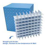 CryoKING® ID-Color™ 3.75in Cardboard Freezer Boxes (81 well), 5/Pack, 20/Case