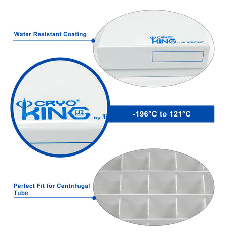 CryoKING® 2In Cardboard Freezer Boxes, Plastic Coating, 5/Bag, 100/Case