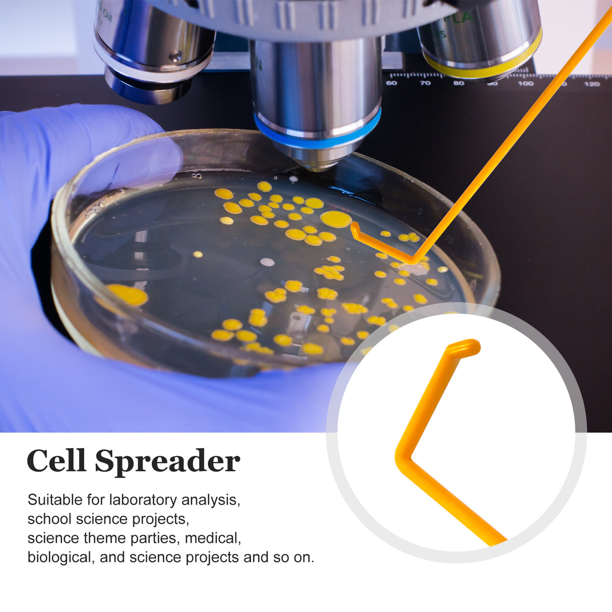 Biologix® Cell Spreaders (Resealable Bag), L-Shaped,10 /Bag, 50 Bags/Case