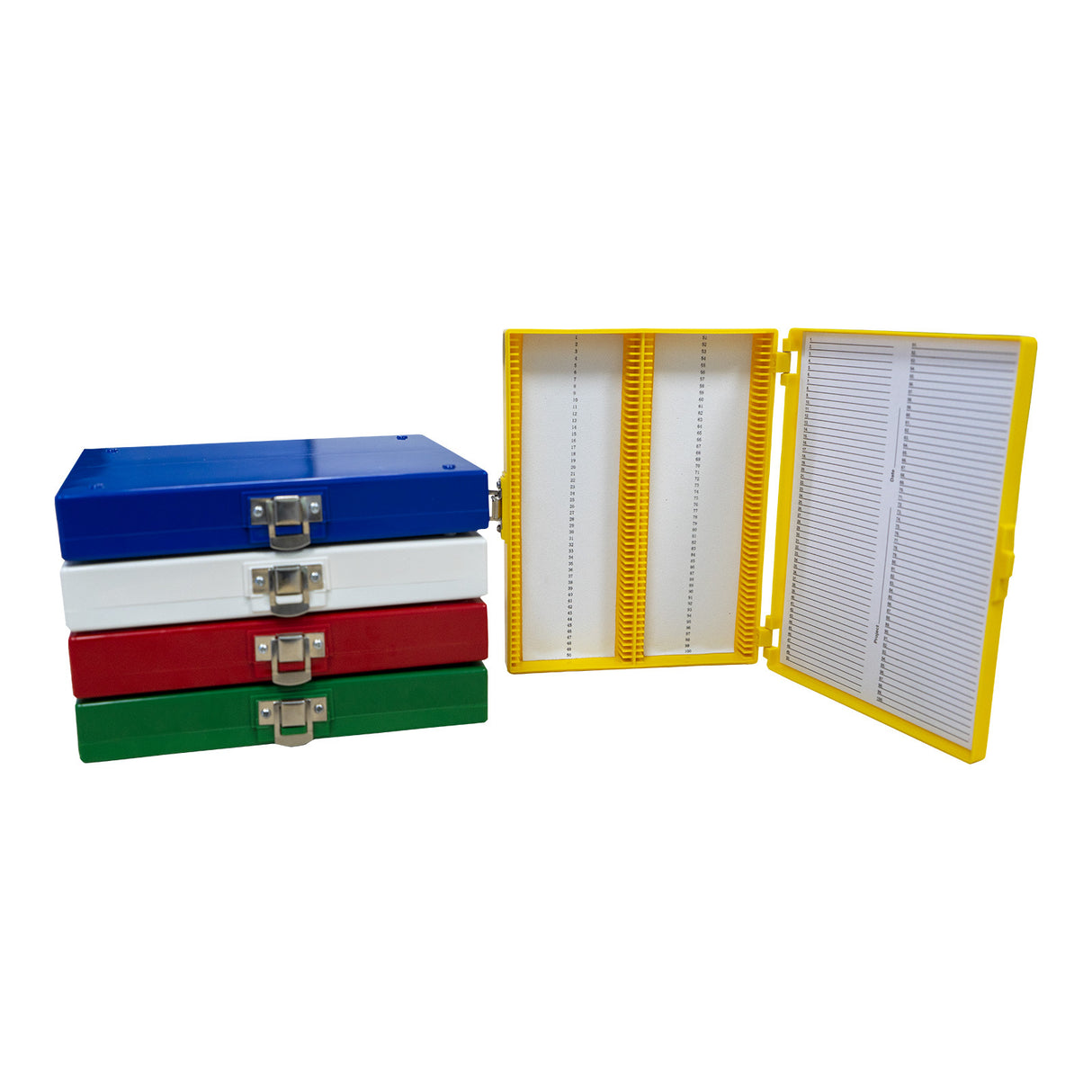 Biologix® Slide Storage Boxes with Foam Lining  (100 Place), 5/Pack, 30/Case