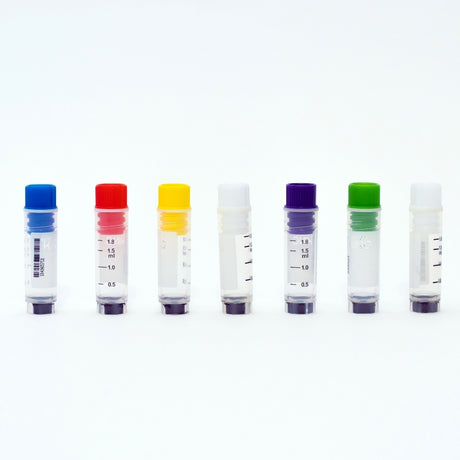 Biologix® 2.0ml Cryogenic Vials, Side & Bottom Barcoded, Internal, O-ring, 25 Sets/Bag, 20 Bags/Pack, 2 Packs/Case