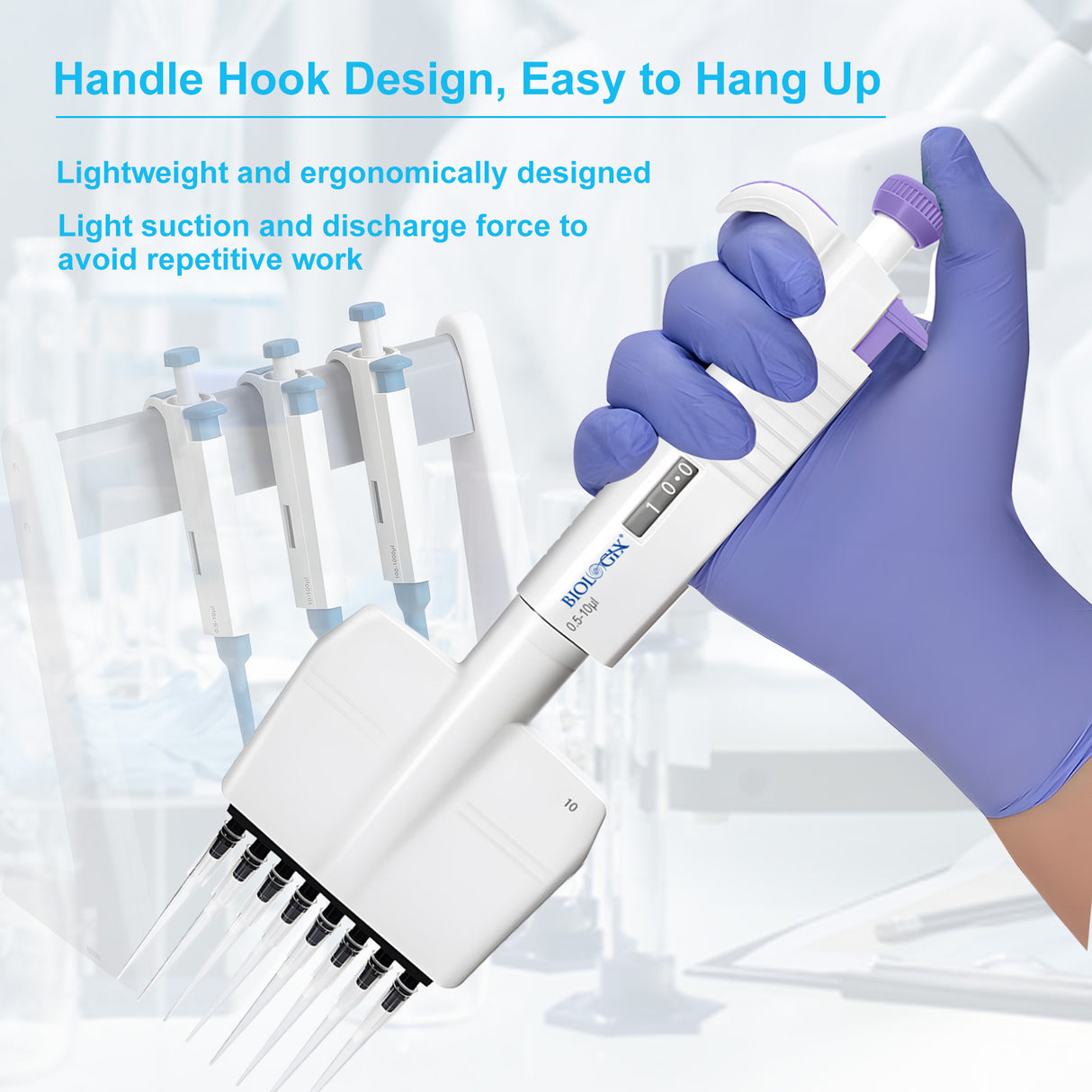 Micropette plus 8 channel mechanical pipettes, adjustable volume