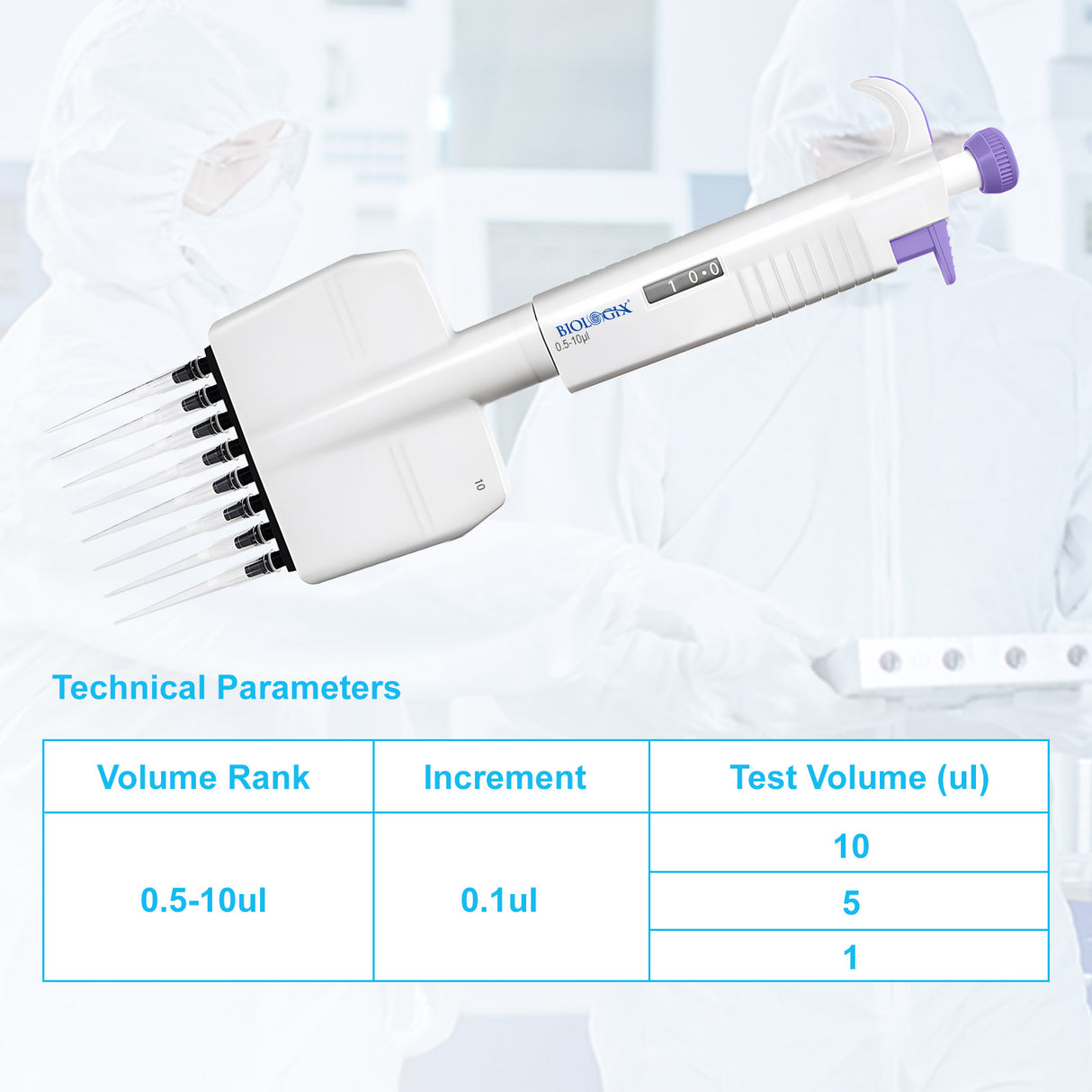 Micropette plus 8 channel mechanical pipettes, adjustable volume