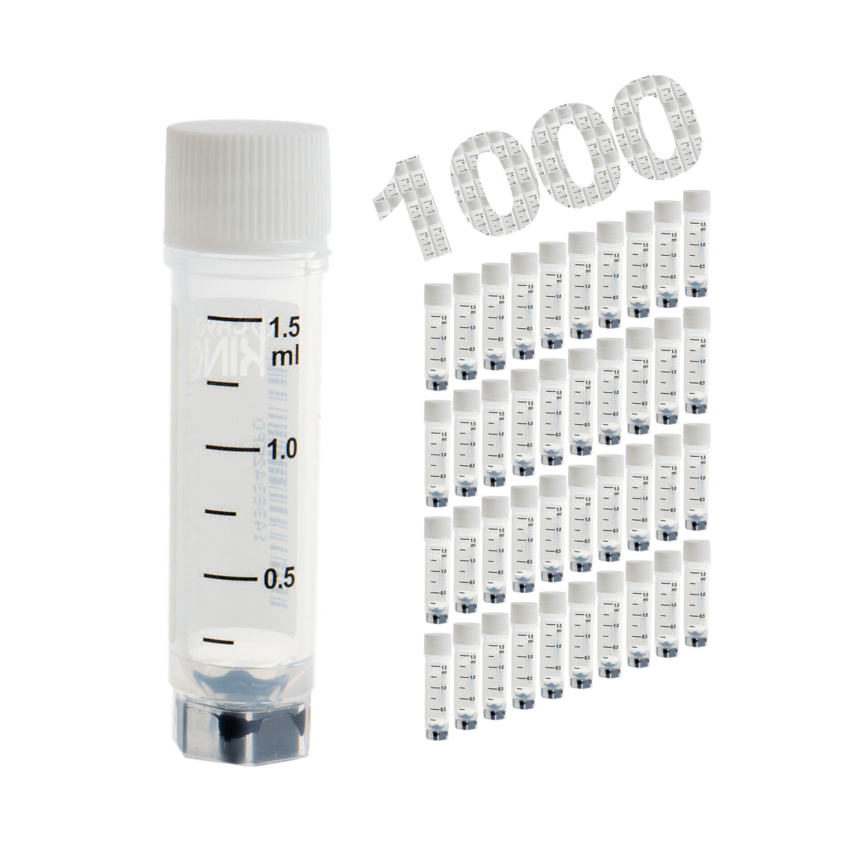 Cryogenic Vials Side & Bottom Barcoded-1.5, External Thread, 25/Bag, 1000/Case