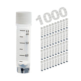 Cryogenic Vials Side & Bottom Barcoded-1.5, External Thread, 25/Bag, 1000/Case