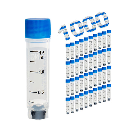 Cryogenic Vials Side & Bottom Barcoded-1.5, External Thread, 25/Bag, 1000/Case