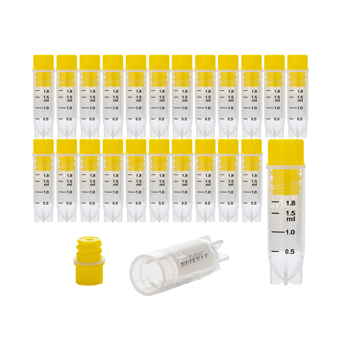 Cryogenic Vials with Side Bardcodes-2.0 ml Internal Thread, 25/Bag, 1000/Case