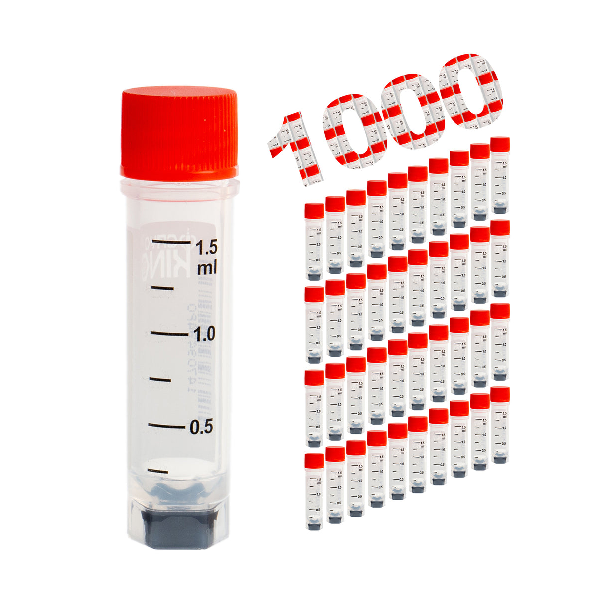 Cryogenic Vials Side & Bottom Barcoded-1.5, External Thread, 25/Bag, 1000/Case