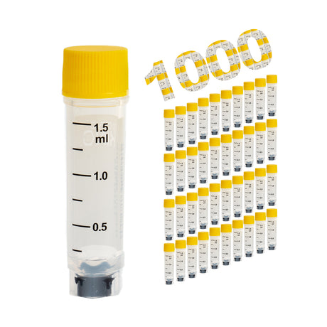 Cryogenic Vials Side & Bottom Barcoded-1.5, External Thread, 25/Bag, 1000/Case