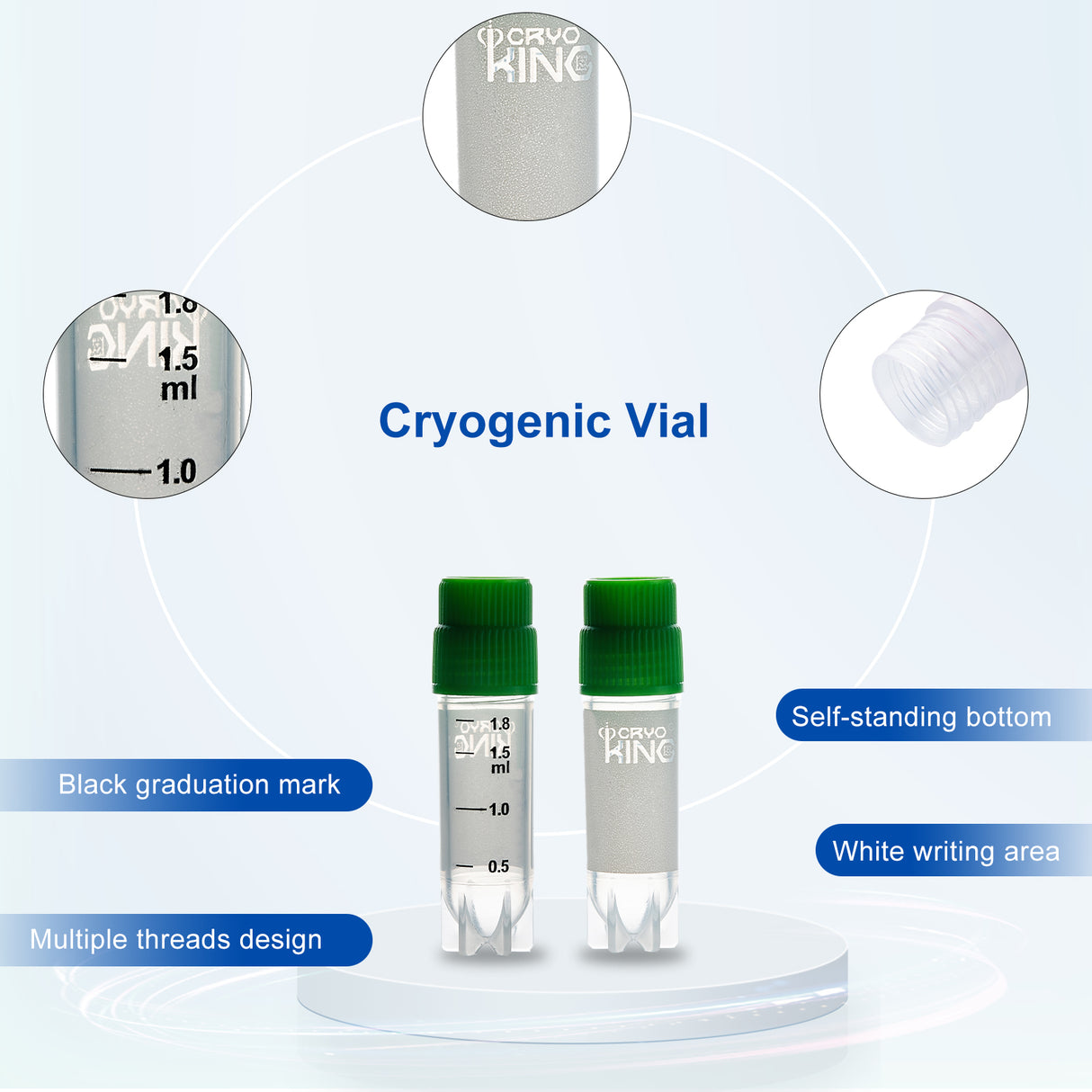 Cryogenic Vials-2.0ml tubes (External Thread, Non-Barcoded) 25/Bag, 500/Pack, 1000/Case