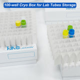 CryoKING® 3in Cardboard Freezer Boxes, 100/81 Well, Plastic Coating, 5/Pack, 100/Case