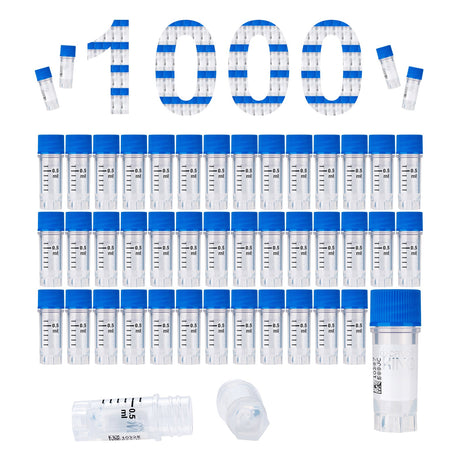 Cryogenic Vials with Side Bardcode-0.5 ml, External Thread, 25/Bag, 500/Pack, 1000/Case