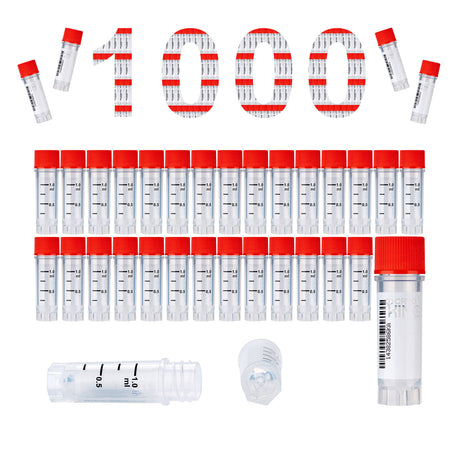 Cryogenic Vials with Side Bardcode-1.0 ml, External Thread, 25/Bag, 500/Pack, 1000/Case
