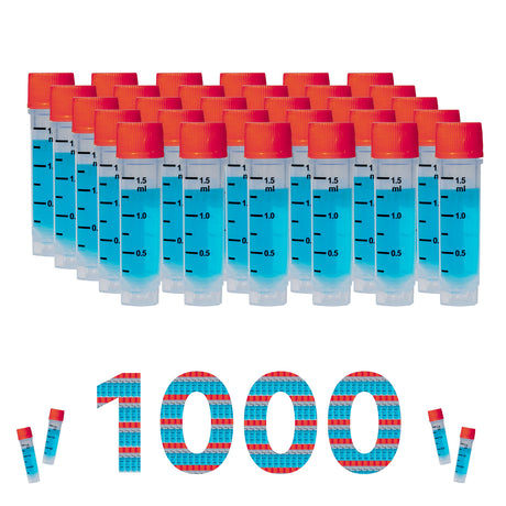 CryoKING® 1.5ml Cryogenic Vials, Self-Standing, 25/Bag, 500/Pack, 1000/Case
