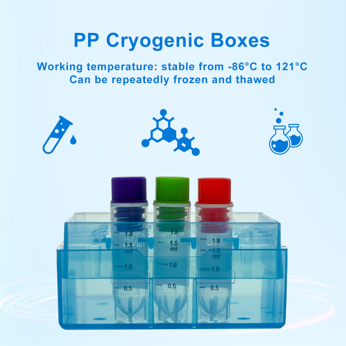 CryoKING® PP Cryogenic Boxes (2in. 25-Well), Case of 30
