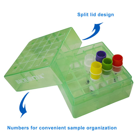 CryoKING® PP Cryogenic Boxes (2in. 25-Well), Case of 30