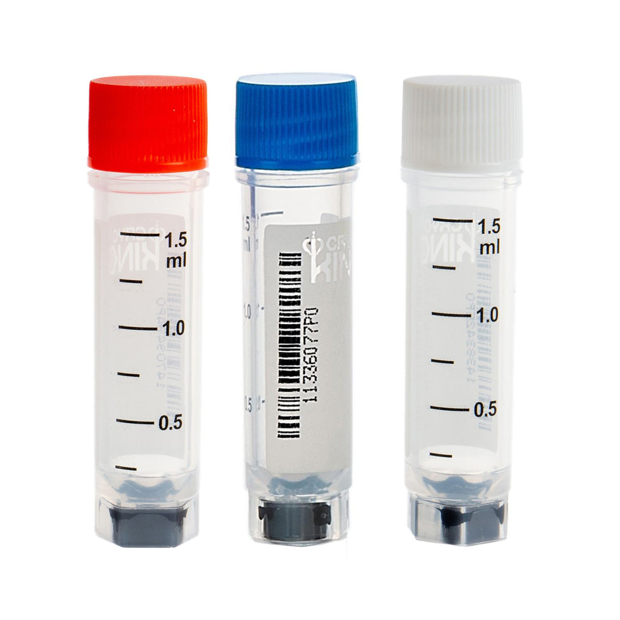 Cryogenic Vials Side & Bottom Barcoded-1.5, External Thread, 25/Bag, 1000/Case