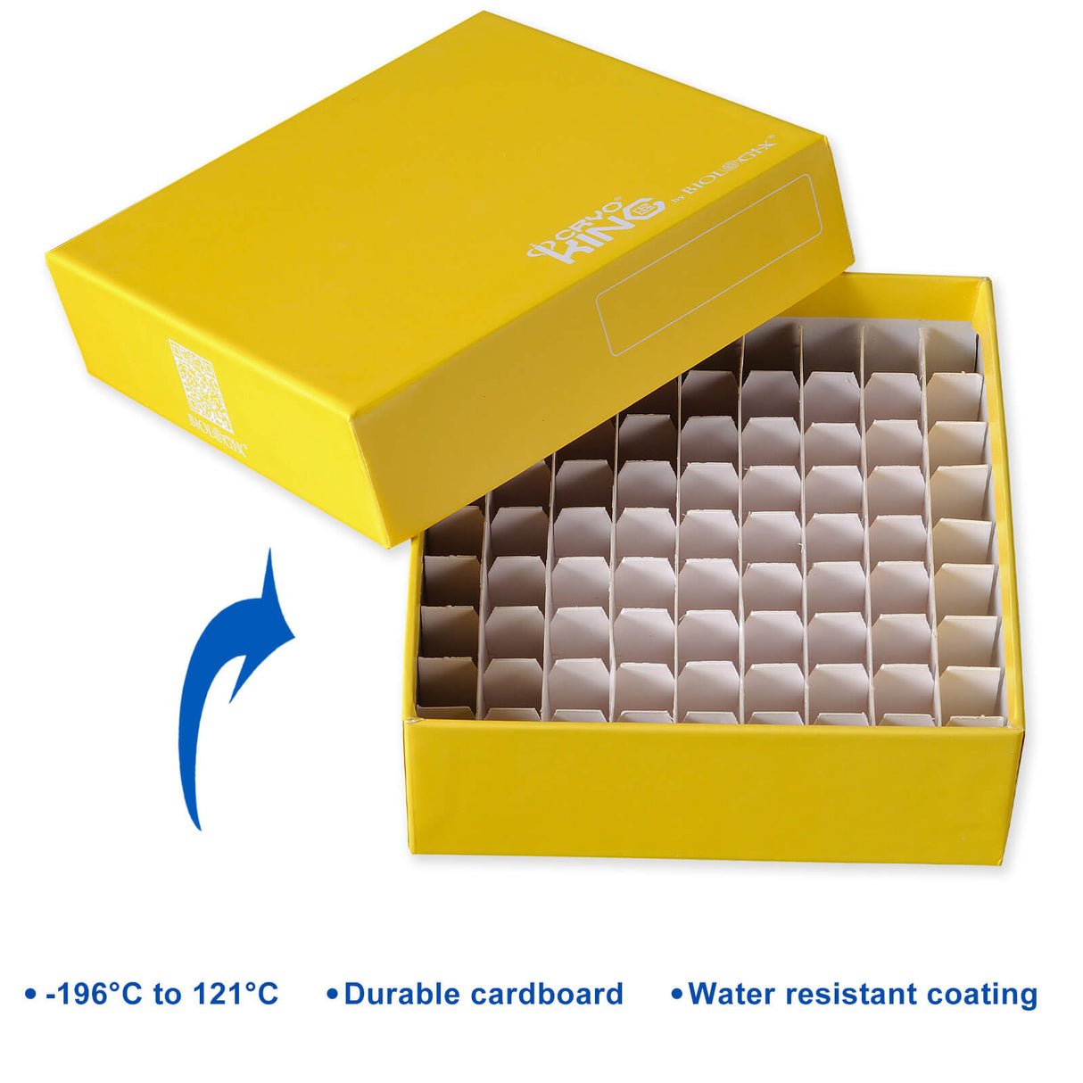 CryoKING 2 inch Cardboard Freezer Box, 81/100-well, 5 /Bag,20 Bags/Case
