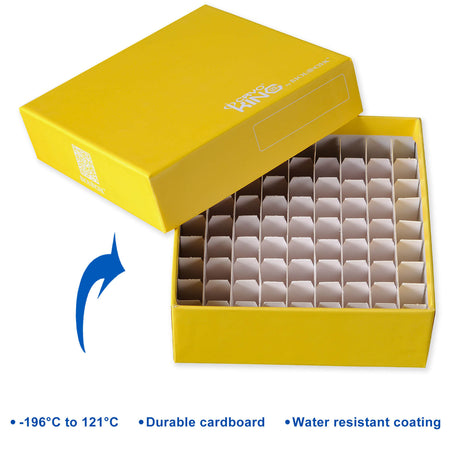 CryoKING® 2 inch Cardboard Freezer Box, 81/100-well, 5 /Bag,20 Bags/Case