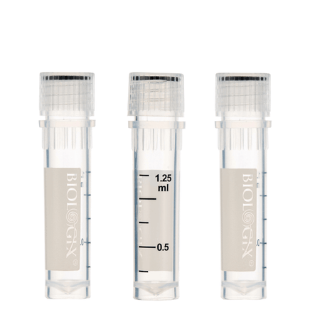Biologix® 2ml Cryogenic Vials, Lab Vials for Low Temperature Storage, 50/Bag, 500/Pack, 2000/Case