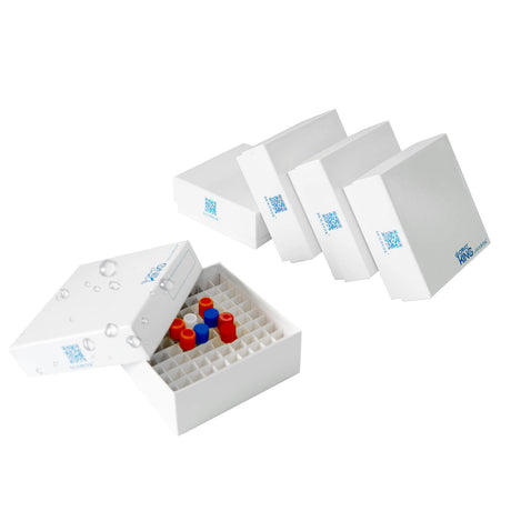 CryoKING® 2In Cardboard Freezer Boxes, Plastic Coating, 5/Bag, 100/Case