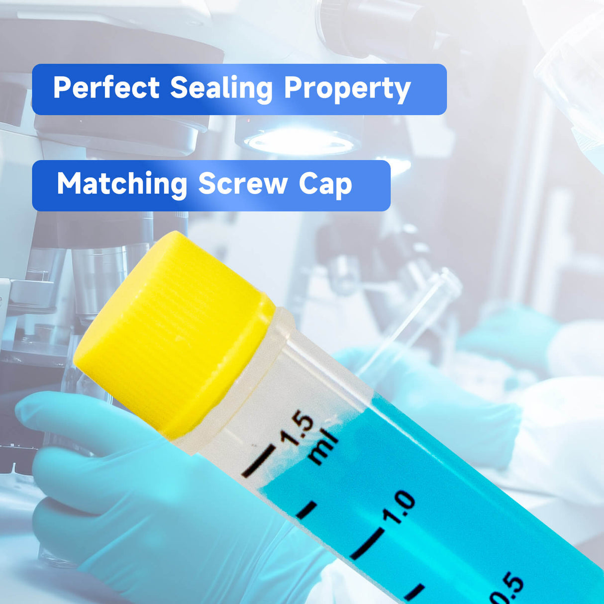 CryoKING® 1.5ml Cryogenic Vials, Self-Standing, 25/Bag, 500/Pack, 1000/Case