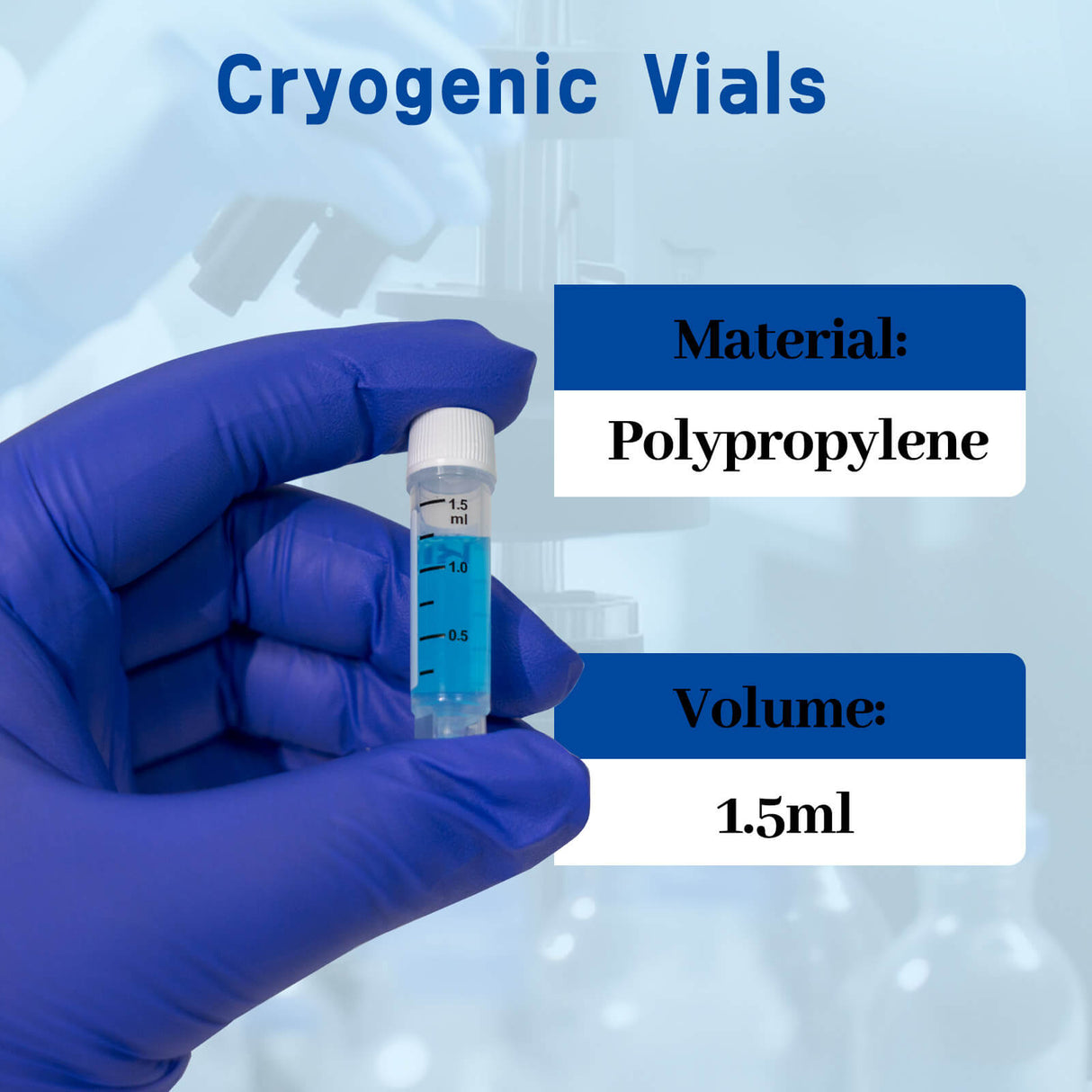 CryoKING® 1.5ml Cryogenic Vials, Self-Standing, 25/Bag, 500/Pack, 1000/Case