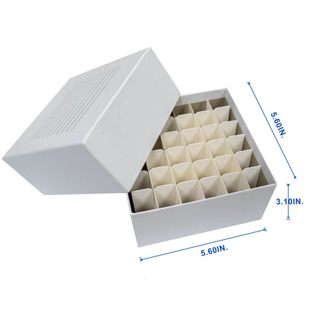 CryoKING® 16/36-Well Cardboard Freezer Boxes, White, 5/Pack, 100/Case