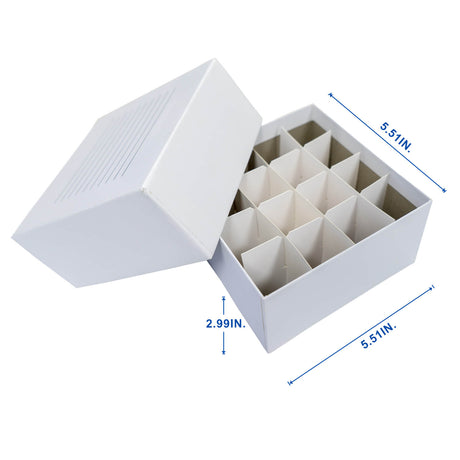 CryoKING® 16/36-Well Cardboard Freezer Boxes, White, 5/Pack, 100/Case