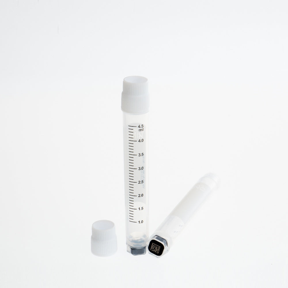 5ml Cryogenic Vials, Side & Bottom Barcoded, External Thread, White, 25/Bag, 1000/Case