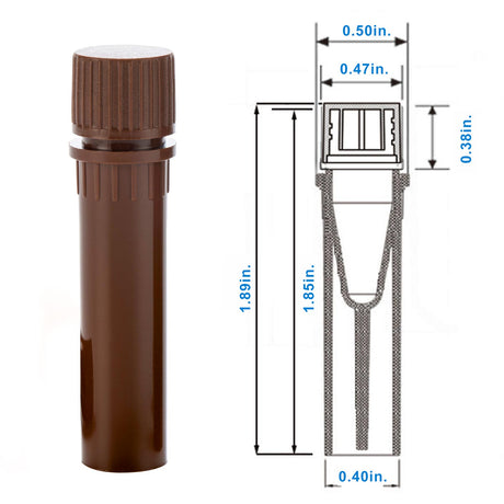 Biologix® Cryovials with Caps, 0.5/2.0ML Cryogenic Vials, Sterile, External, Brown, 50/Bag, 500/Pack, 2000/Case